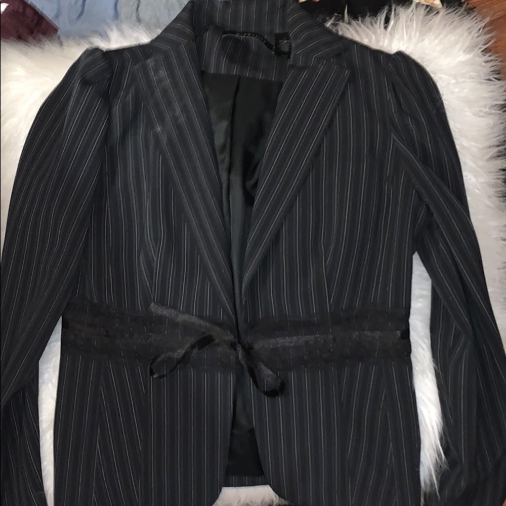 Lace Striped Blazer